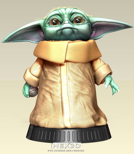 The Mandalorian Child Baby Yoda 3D Printed Figure Fan Art