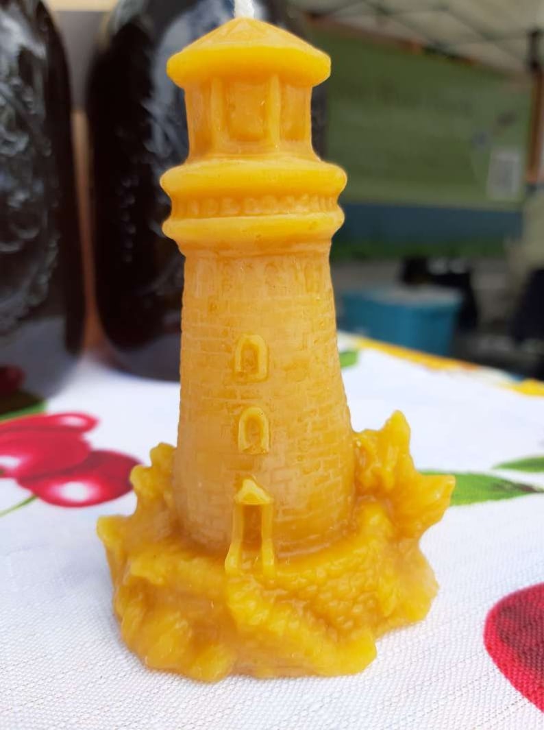 100/% Pure Beeswax Candle Lighthouse