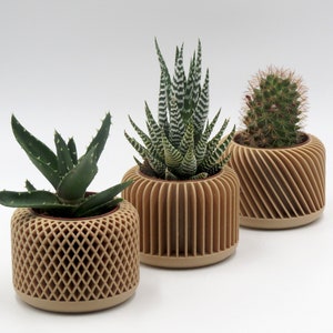 Pot, wooden 3D printed planter