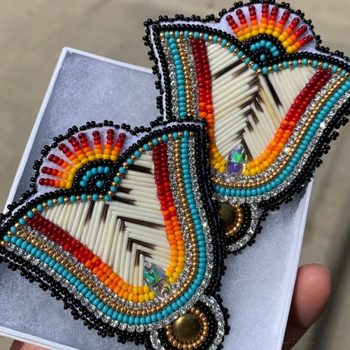 Custom Floral Quill Earrings Etsy