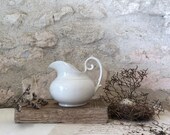 Antique French white ironstone MILK pot pitcher vase RARE small size FRANCE. Creil Montereau or Choisy le Roi