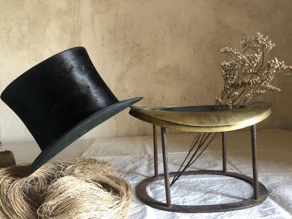 Rare French bronze TOP HAT mold form and top hat .