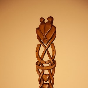 Welsh love spoon with 2 doves and horseshoe