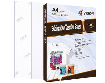 Dye Sublimation Transfer Paper for Epson and Brother 100 sheets 8.5x14 per pack 