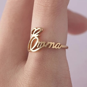 Custom Name Ring, Customized Gift, Handwrite Name Ring, Wedding Gift, Dainty Silver Ring, Personalized Name Ring, Delicate Ring,Gift for her