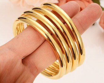 THICK DESIGN Gold leaf lucky bracelets lightweight waterproof bangles bling mothers day gift  temple jewelry stackable Thai jewelry