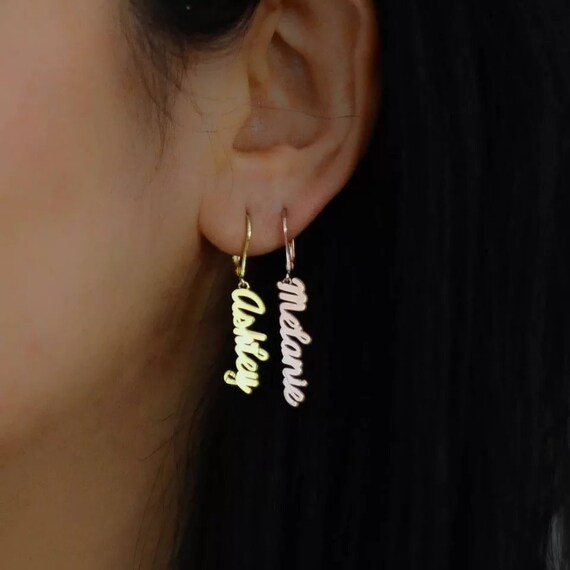 Etsy name earrings deals