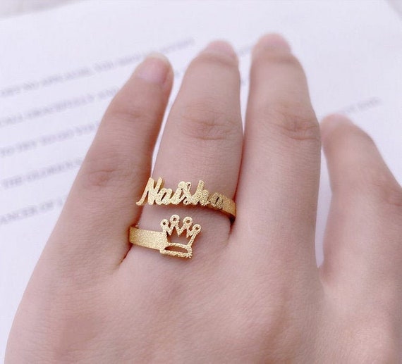 14k Solid Gold Personalized Name Diamond Ring Birthday Gift Personalized  Jewelry | eBay