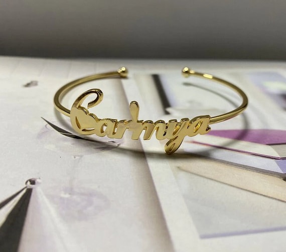 Custom Name Bracelet Customized Bangle Minimalist Bracelet
