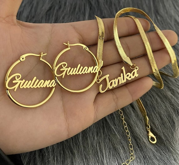 Nameplate jewelry sets deals