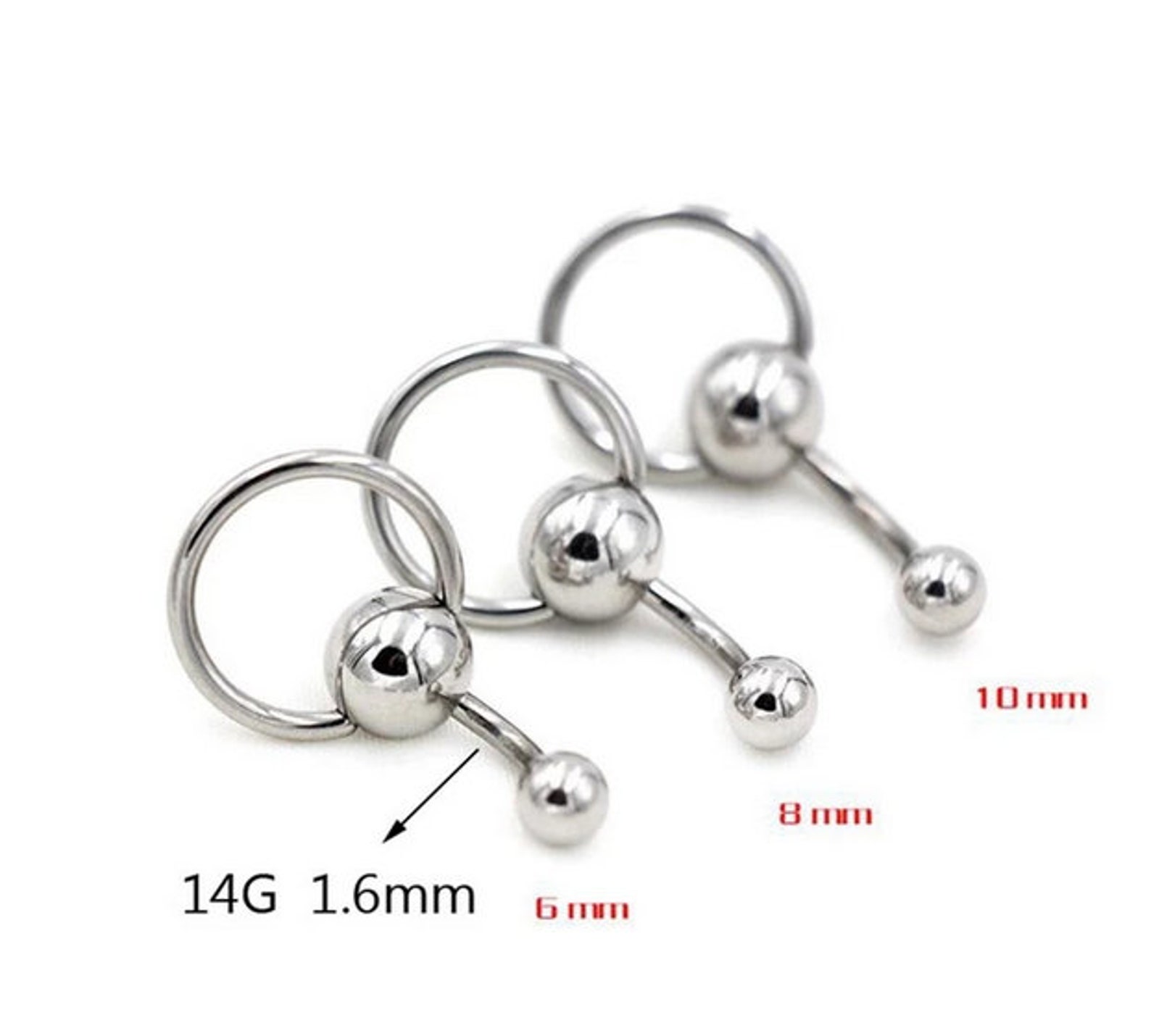 14G Surgical Steel Belly Rings Navel Ring Dangle Body Belly Etsy
