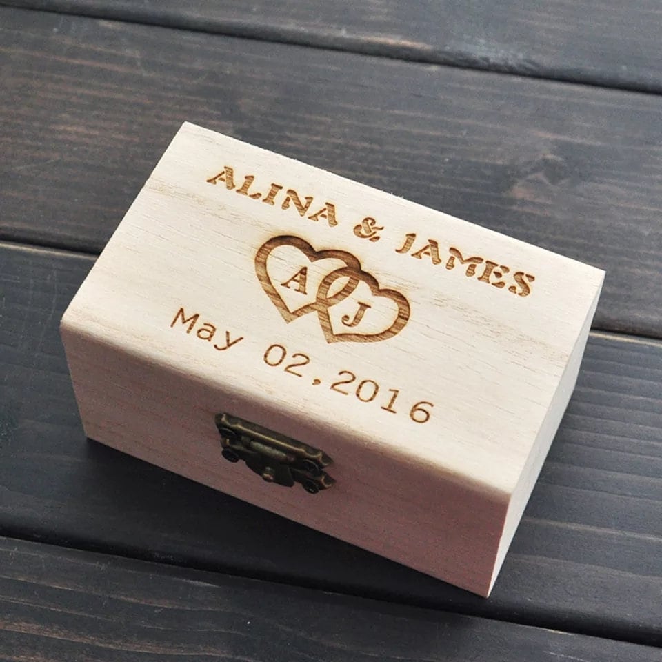 Custom Ring Box Customized Gift Engraved Ring Holder Etsy