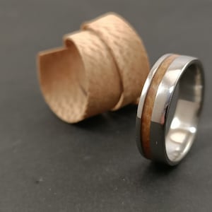 CANOPÉE - Ring in titanium or stainless steel and plane tree for men and women