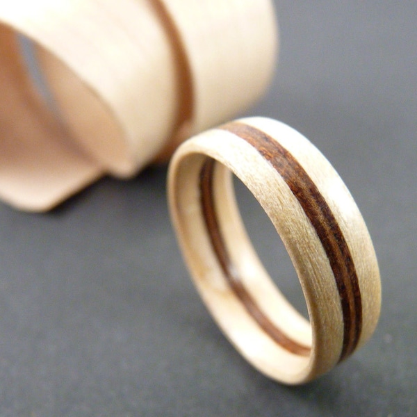 MACARON - Bague en noyer, charme et poirier pour femme et homme