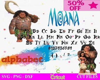 Moana font svg,png,dxf , Moana clipart, Moana svg