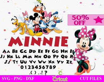 Minnie font svg,png,dxf , Minnie clipart, Minnie svg