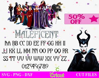 Maleficent font svg,png,dxf , Maleficent clipart, Maleficentsvg
