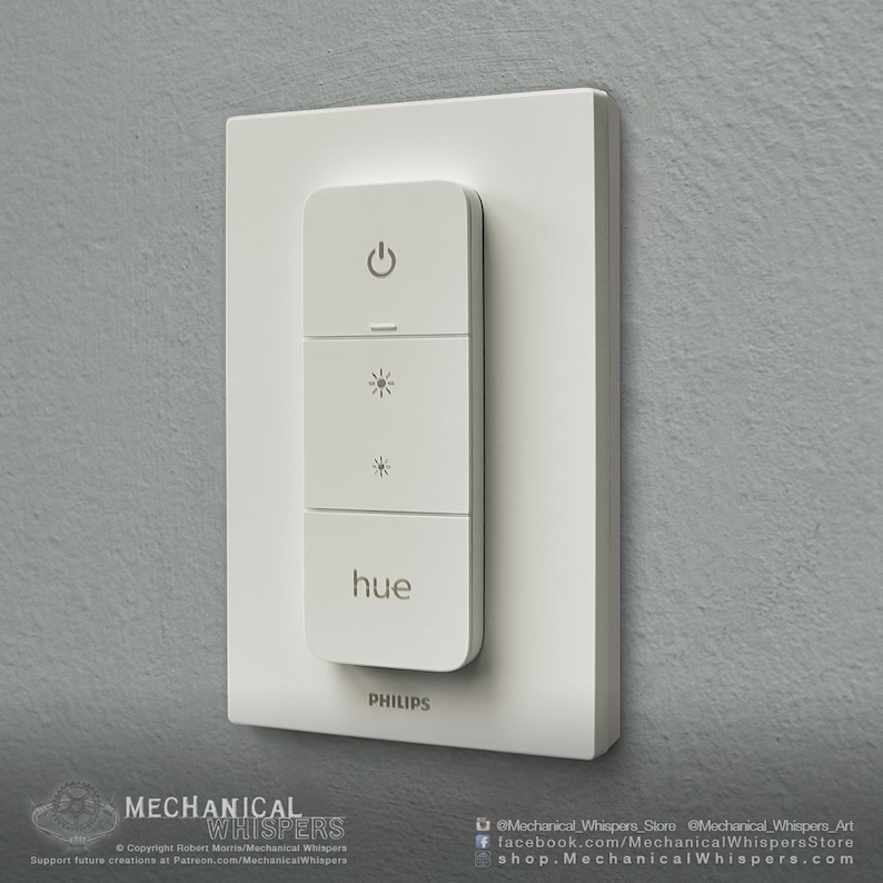 Philips Hue Dimmer Switch V2 Plate, 3D Printed Spacer Plate for Philips