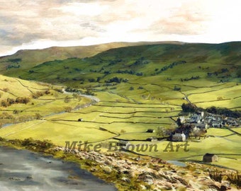 Hidden Treasures print of Swaledale Yorkshire from an original oil painting