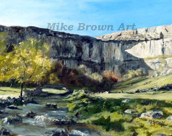 Malham Cove  Yorkshire print from original oil painting
