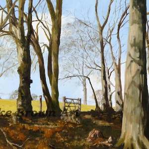 Wood&#39;s End, Hucknall Woods, Yorkshire, print from an original oil painting