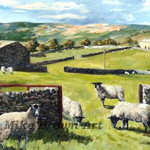 Open Gate print of Wensleydale Yorkshire from an original oil painting