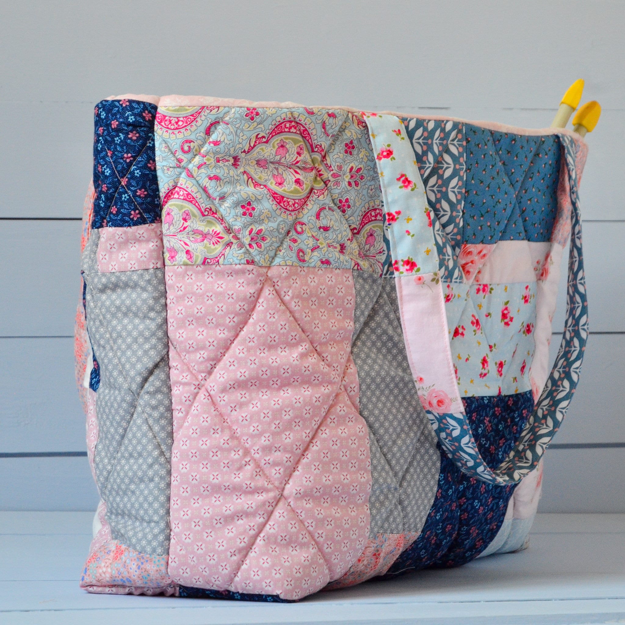 Large Quilted Bag Large Knitting Project Bag Project Bags Etsy