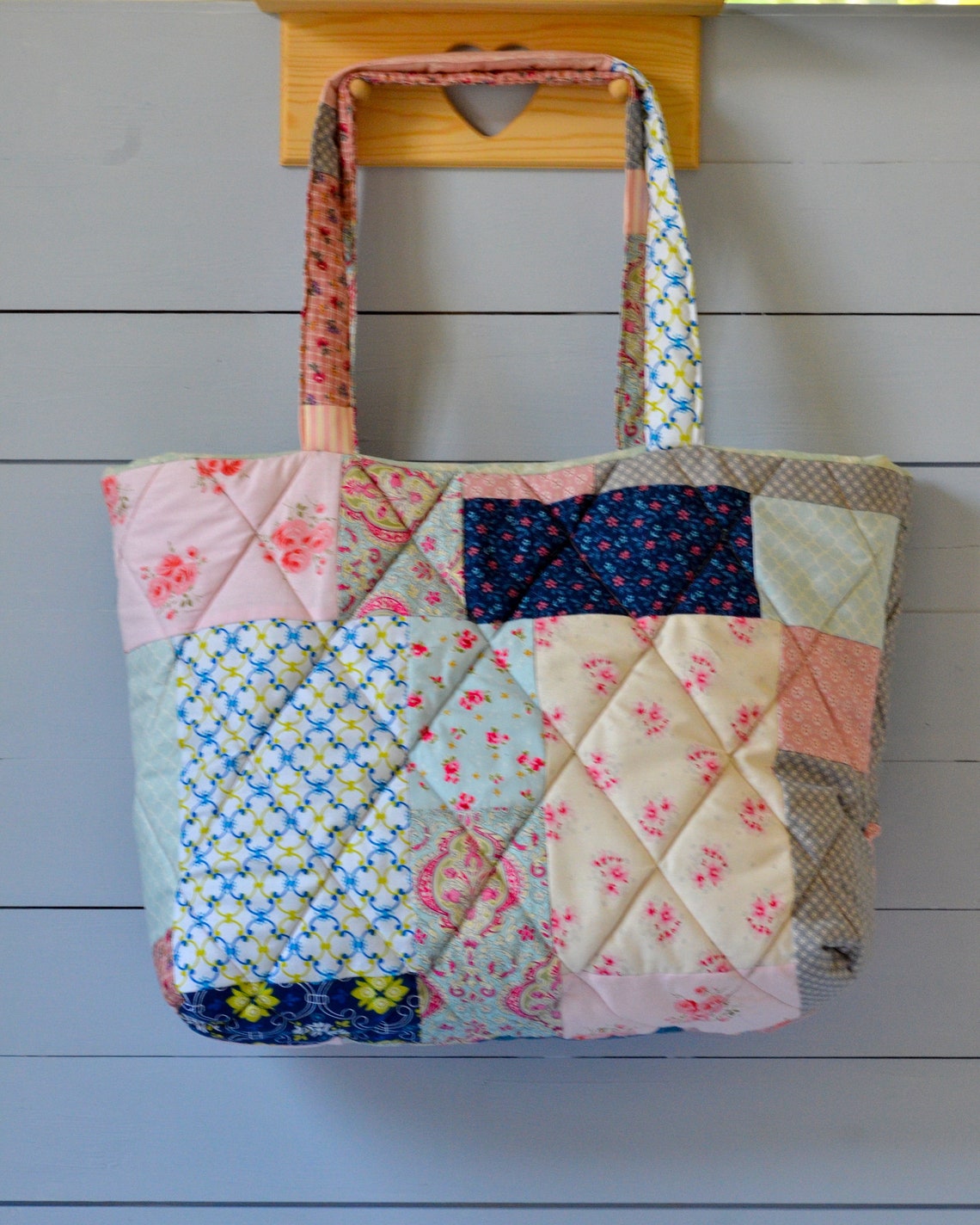 Large Quilted Bag Handmade Bag Patchwork Bag Tilda | Etsy
