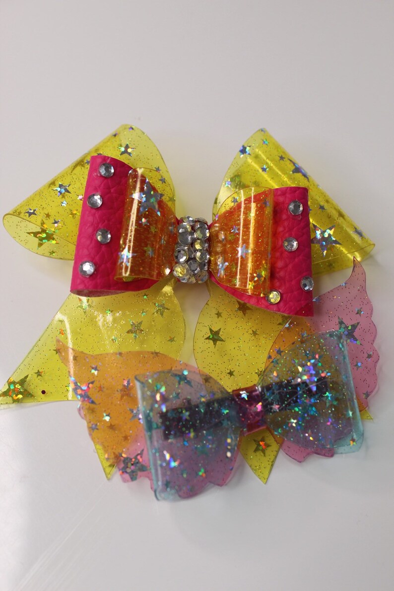 Crystalline sparkles hair bow set