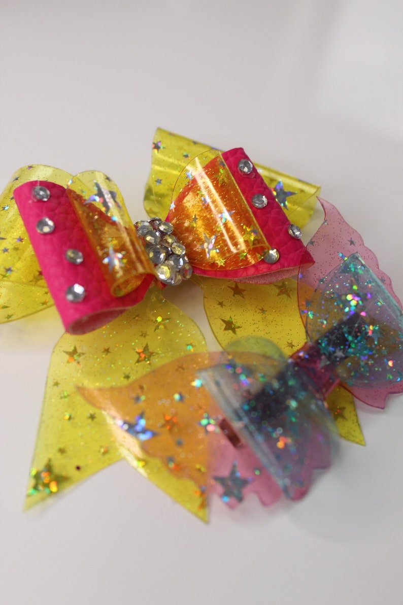 Crystalline sparkles hair bow set