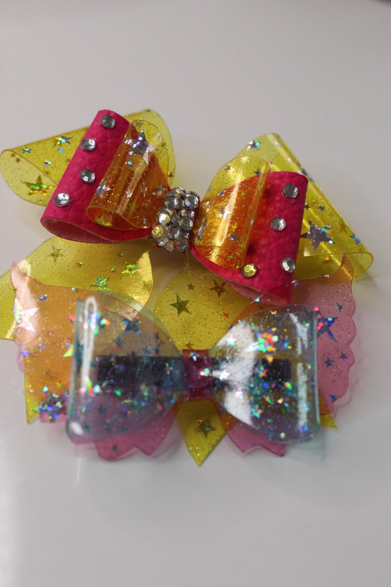 Crystalline sparkles hair bow set