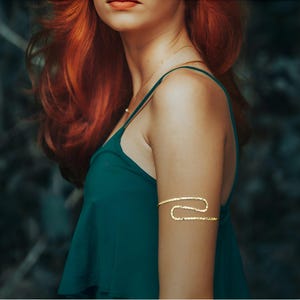 Pulsera para la parte superior del brazo, joyería de playa de verano, brazalete dorado para la parte superior del brazo, pulsera ancha para el brazo, pulsera de metalistería, pulsera dorada, brazalete plateado, brazalete