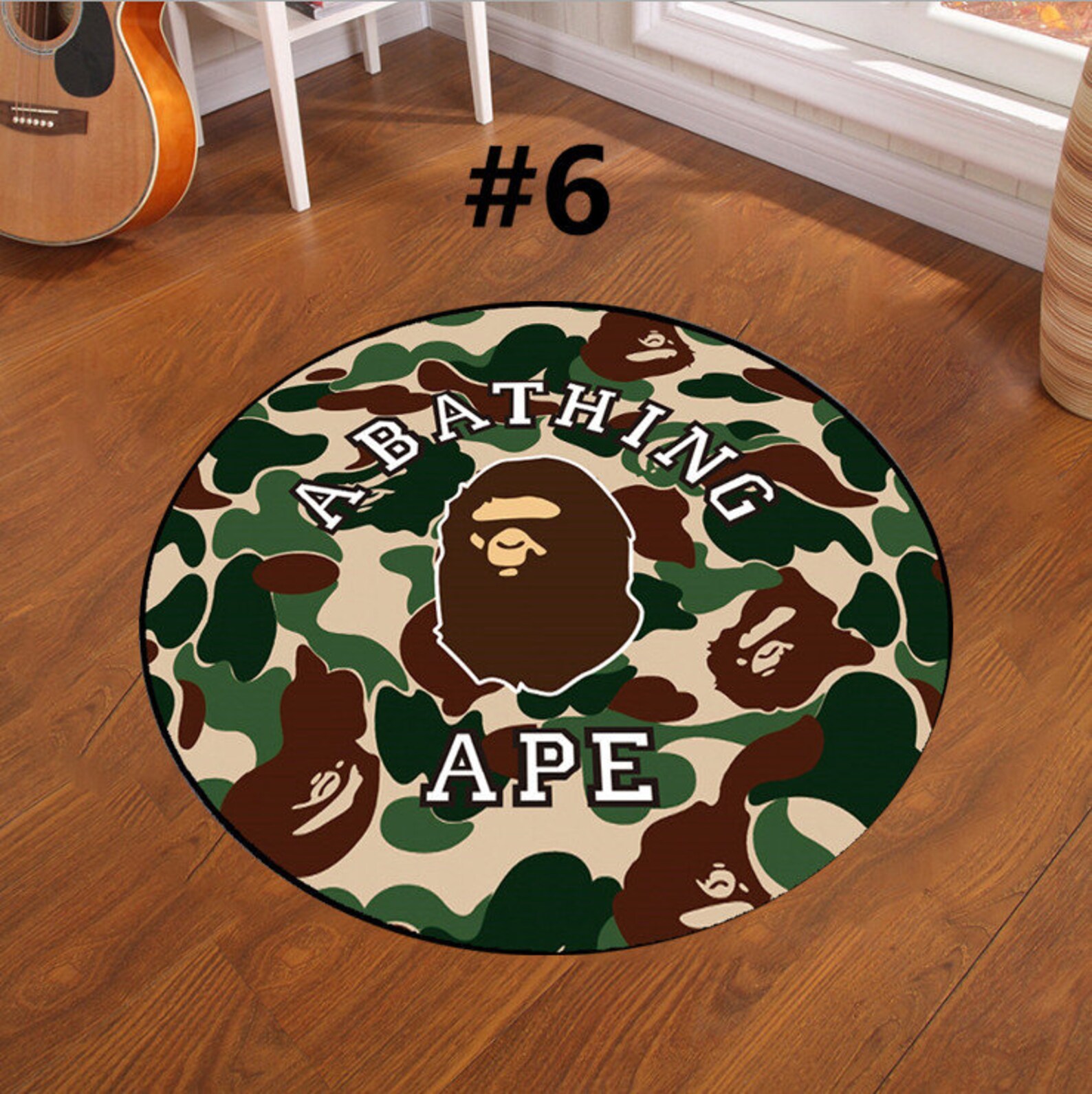 Street Fashion BAPE Shark A BATHING APE Round Floor Rug 3D Etsy