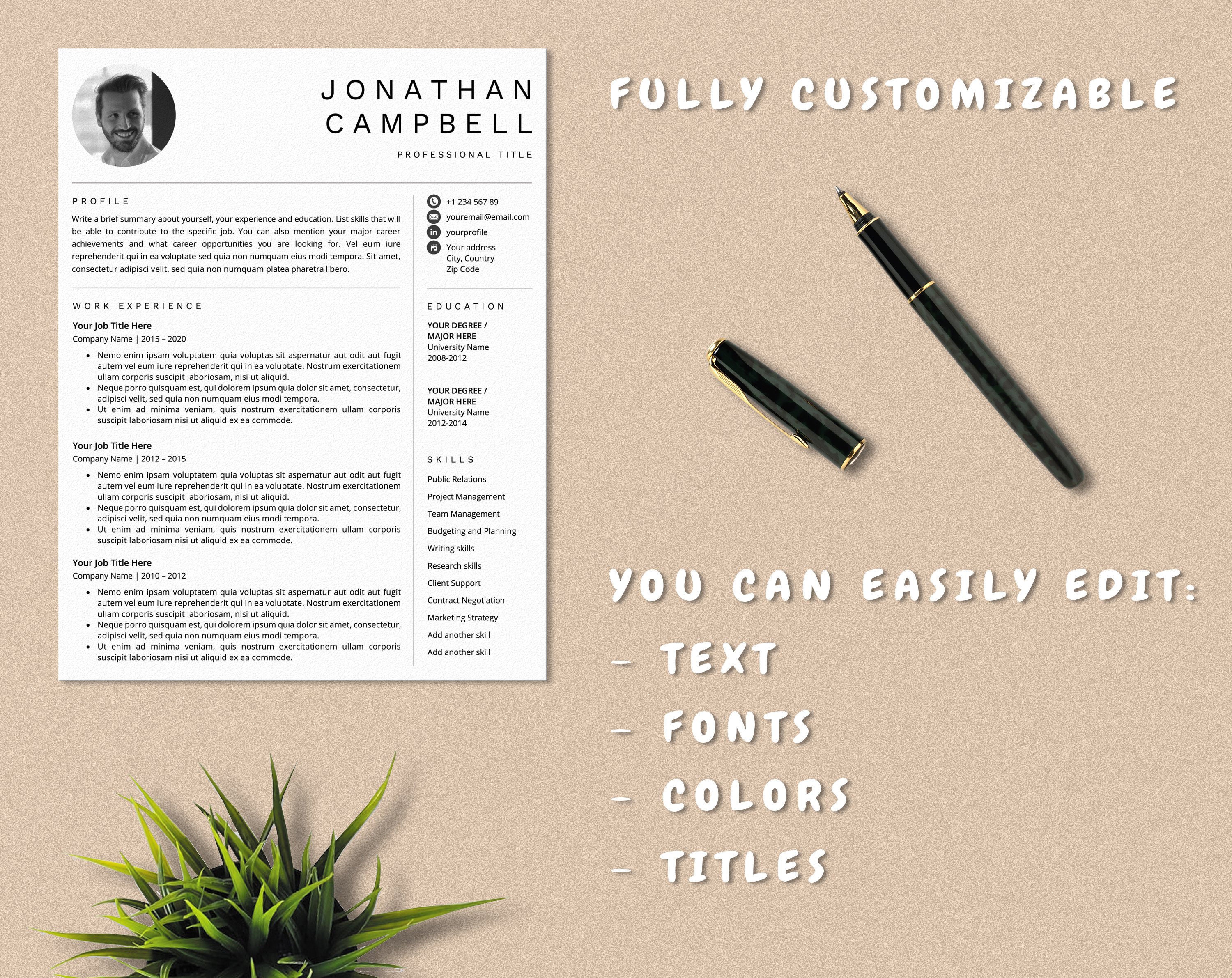 Outstanding Cv Professional Resume Template 2025 | CV Template Pages | One & Two Page ...