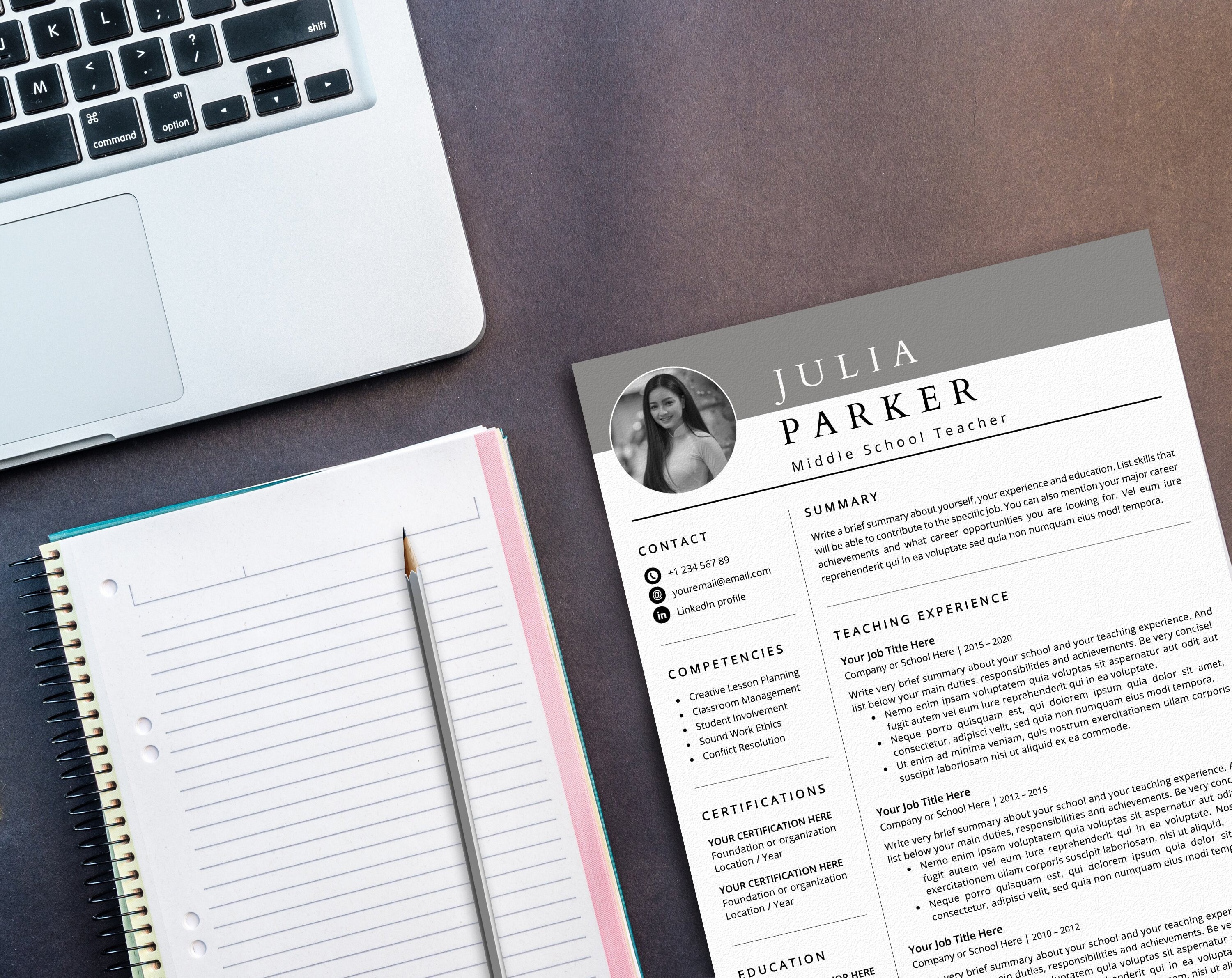 Teacher Resume and Cover Letter Template, Teacher CV Template, Teaching ...