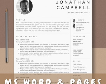 Modern Resume Template | CV for Word & Pages