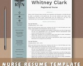 Nurse Resume Template, Medical Resume, RN Resume Template Word, Registered Nurse, Nursing Resume Pages Instant Download