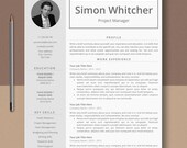 Professional Resume Template with Photo, Classic CV Design (Instant Download)
