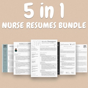 Nurse Resume Templates Bundle, RN CV, Cover Letter (MS Word and Pages)