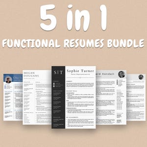 Functional Resume Templates Bundle, Skills-Based CV, Career Change (MS Word & Pages)