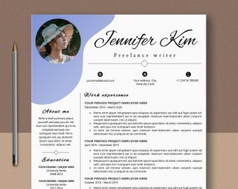 Freelance Writer Resume Template, Journalist Resume, Creative CV Template, Professional Resume and Cover Letter Template, Minimalist Design