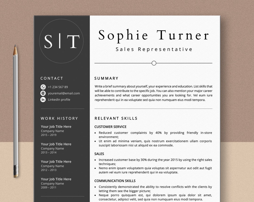 functional-resume-template-skills-based-resume-professional-cv-professional-resume-format-resume-template-word-and-mac-pages-etsy