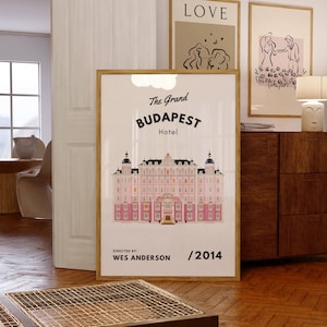 The Grand Budapest Hotel Directed by Wes Anderson Movie Illustration Poster Printable Wall Art Digital Download