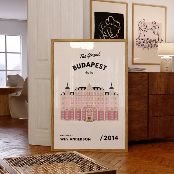 The Grand Budapest Hotel Directed by Wes Anderson Movie Illustration Poster Printable Wall Art Digital Download
