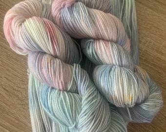 Unicorn Clouds| Hand Dyed 100g sock weight yarn| Superwash Merino Nylon Blend. Ready to Ship