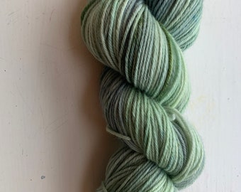 May include: A skein of green and blue yarn with a gradient effect. The yarn is soft and fluffy, and it is perfect for knitting or crocheting.