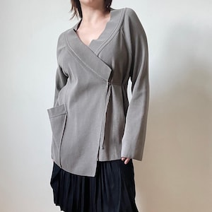 vintage Sarah Pacini knitwear cardigan | unique avantgarde knitwear, wrap around cardigan, asymmetrical cardigan  | XS - M
