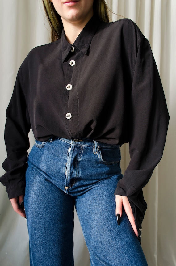vintage GIANNI VERSACE blouse | Medusa buttons sh… - image 1