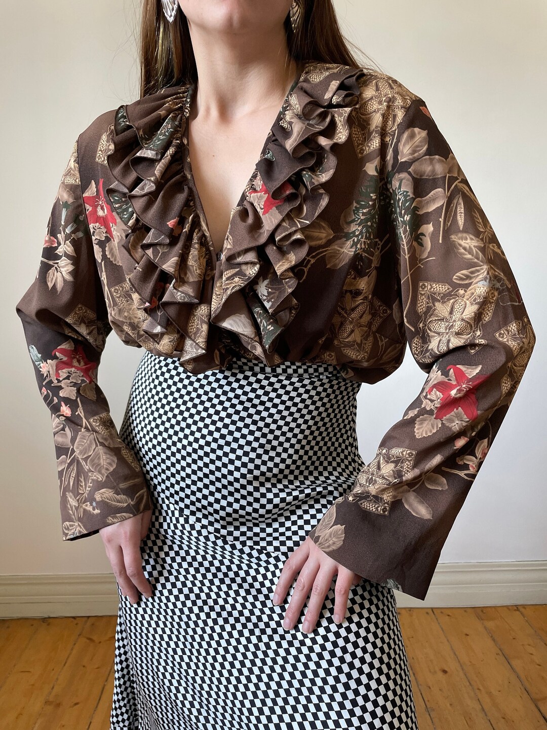 Ruffle Detail Floral Print Blouse main image 1