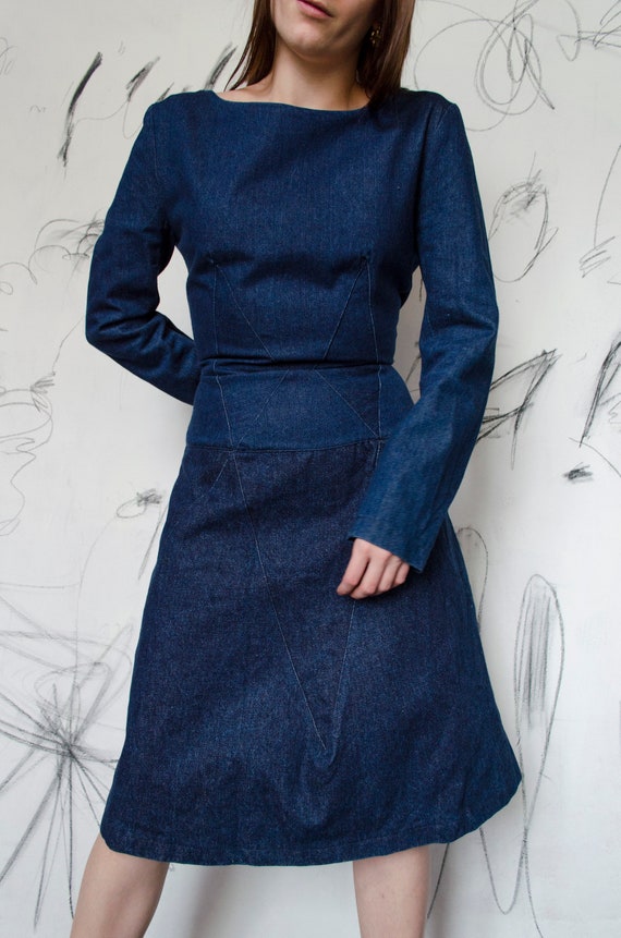 Denim Retro Long Dress